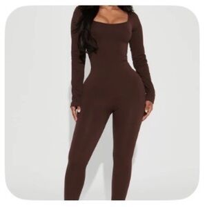 Fashion Nova Chocolate Brown Jumpsuit